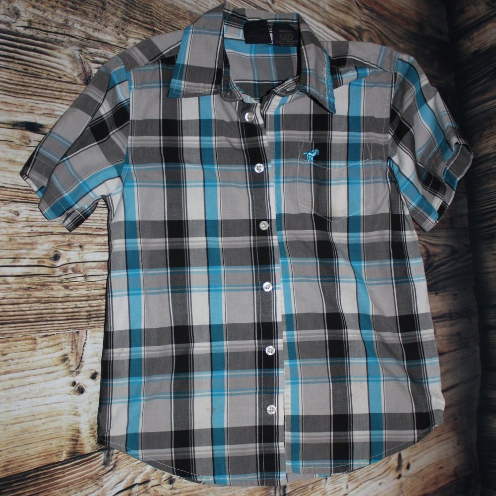 Wranglers Blue/Gray Button Down Shirt